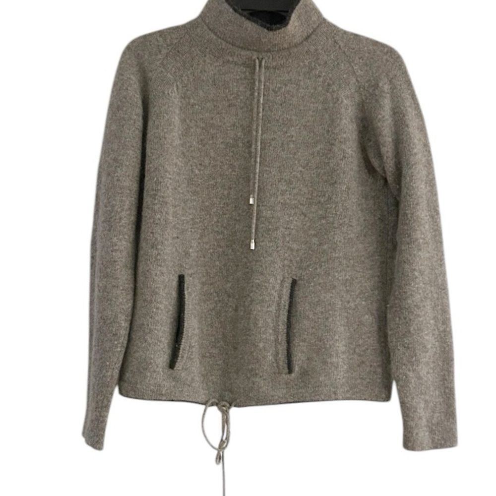great northwest clothing company gray wool angora kangaroo pocket sweater medium